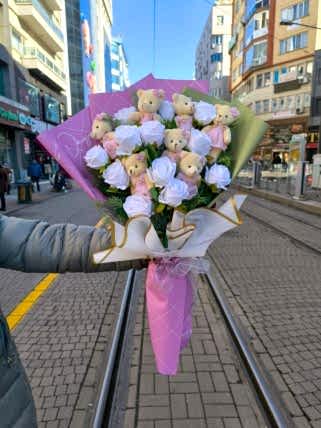 Pink Teddy Bear Buket